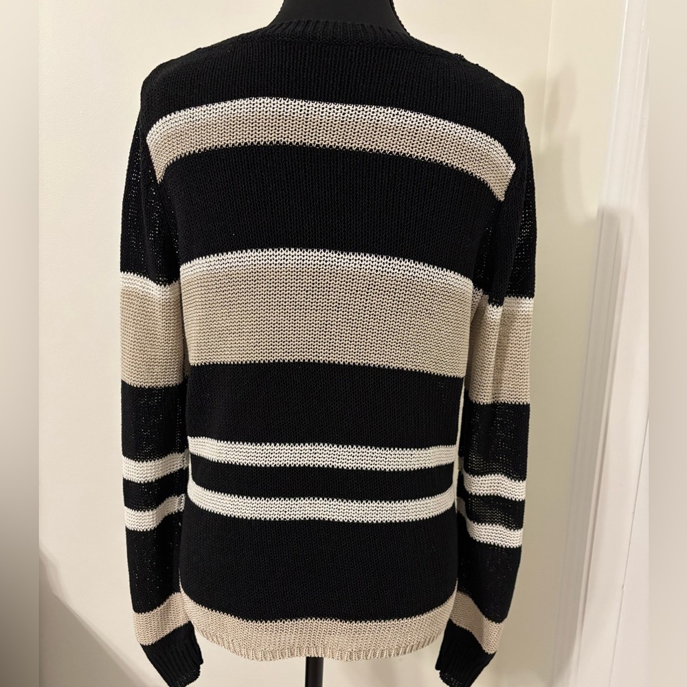 Ann Taylor Black/tan Textured Knit top - Picture 4 of 7